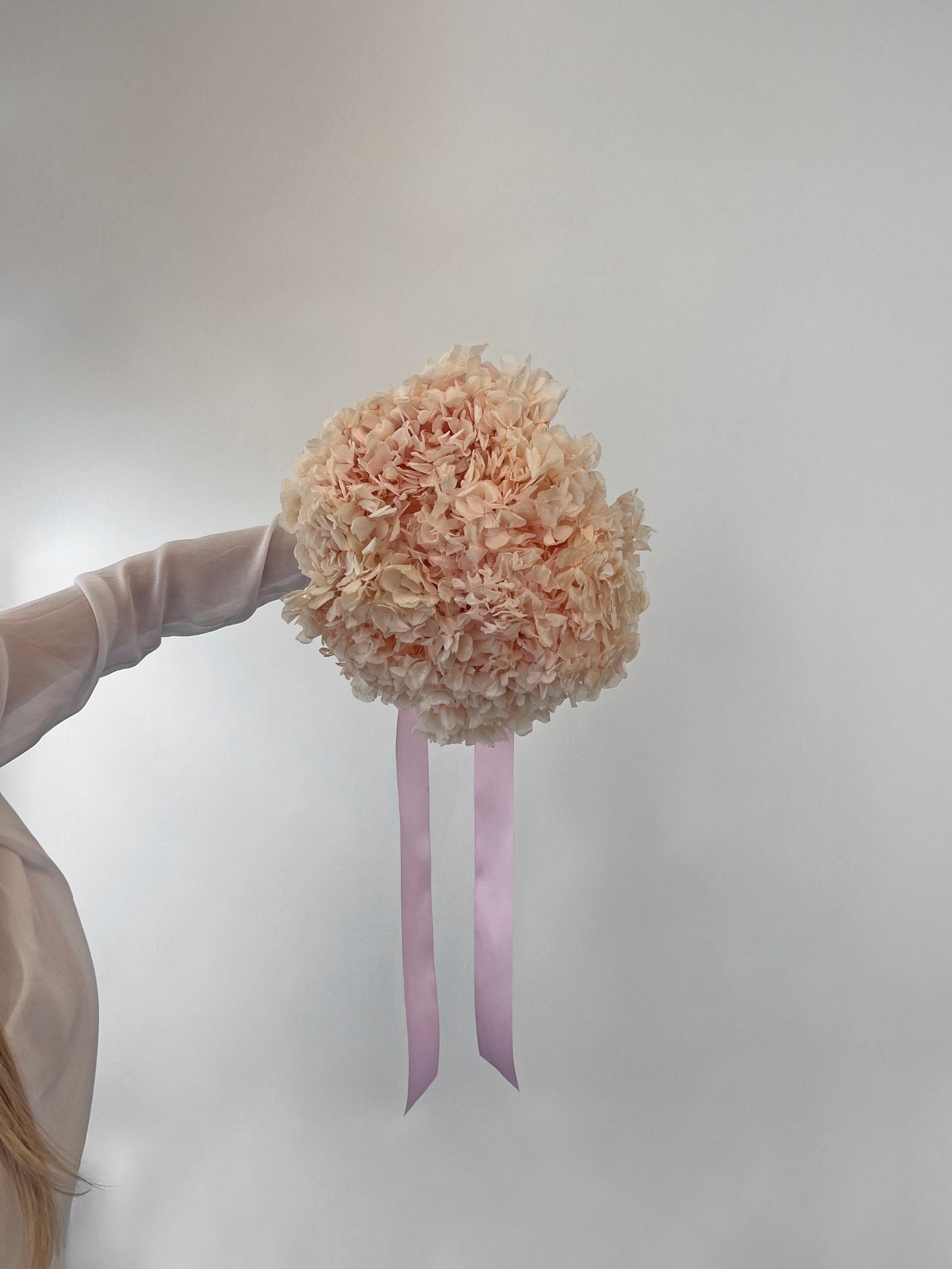 Cashmere – Peachy Light Pink Preserved Hydrangea Bouquet – Classic