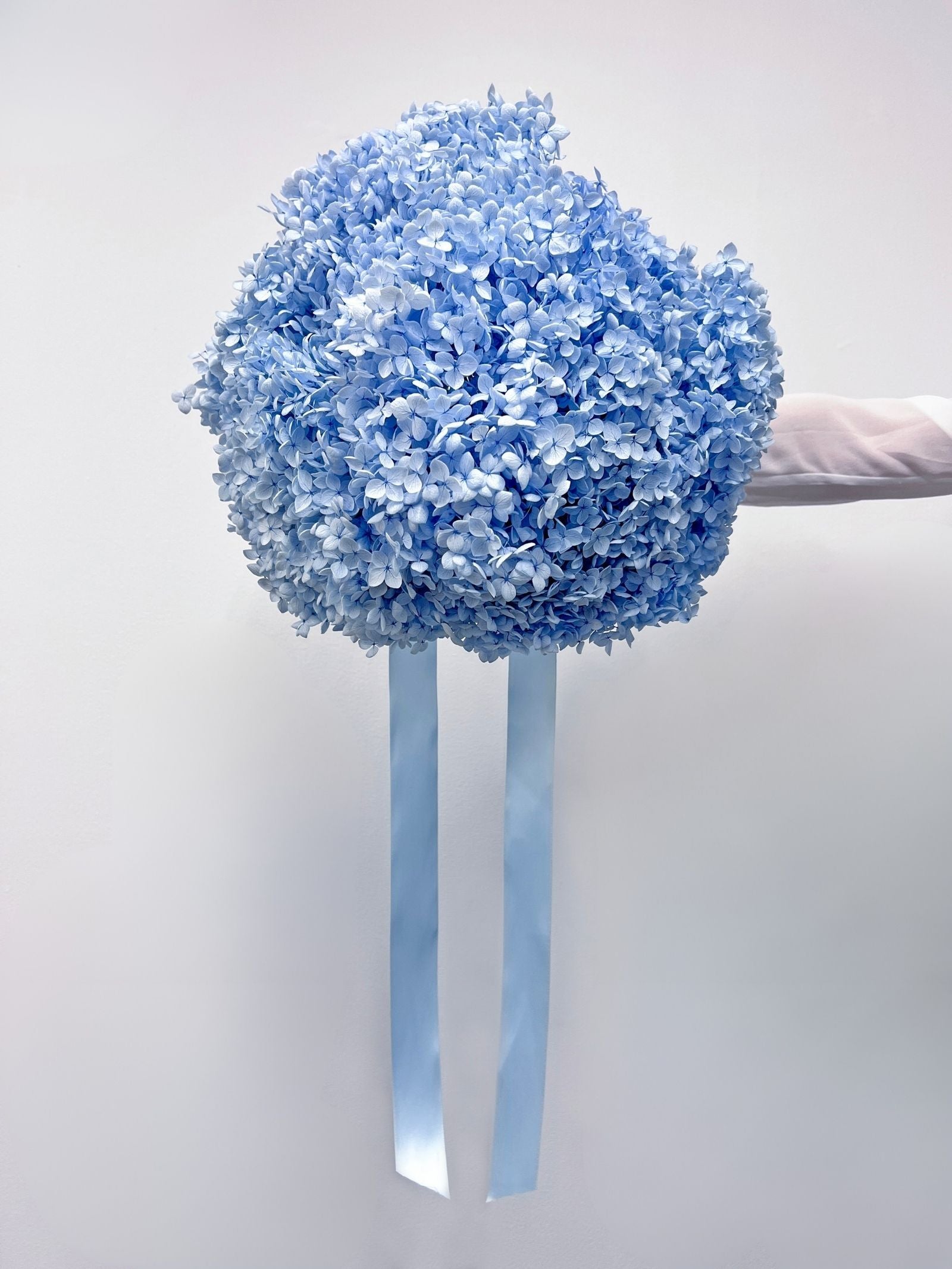 Whispering Blue – Pastel Blue Preserved Hydrangea Bouquet – Classic