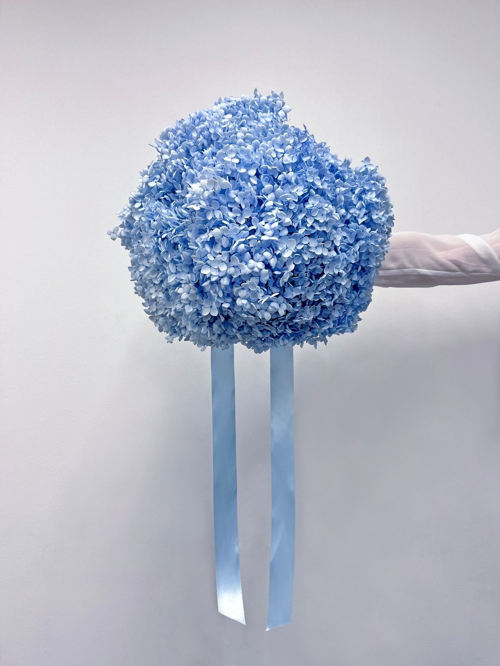 Whispering Blue – Pastel Blue Preserved Hydrangea Bouquet – Classic