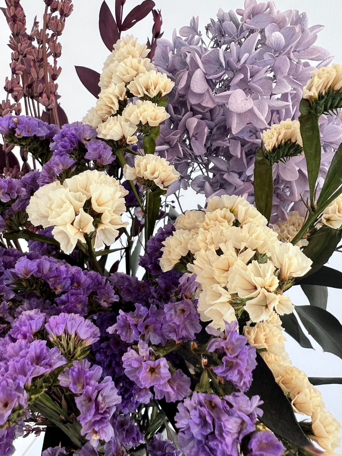 Sylvie – Lavender Preserved Wildflower Arrangement in Échasse Vase – Luxe