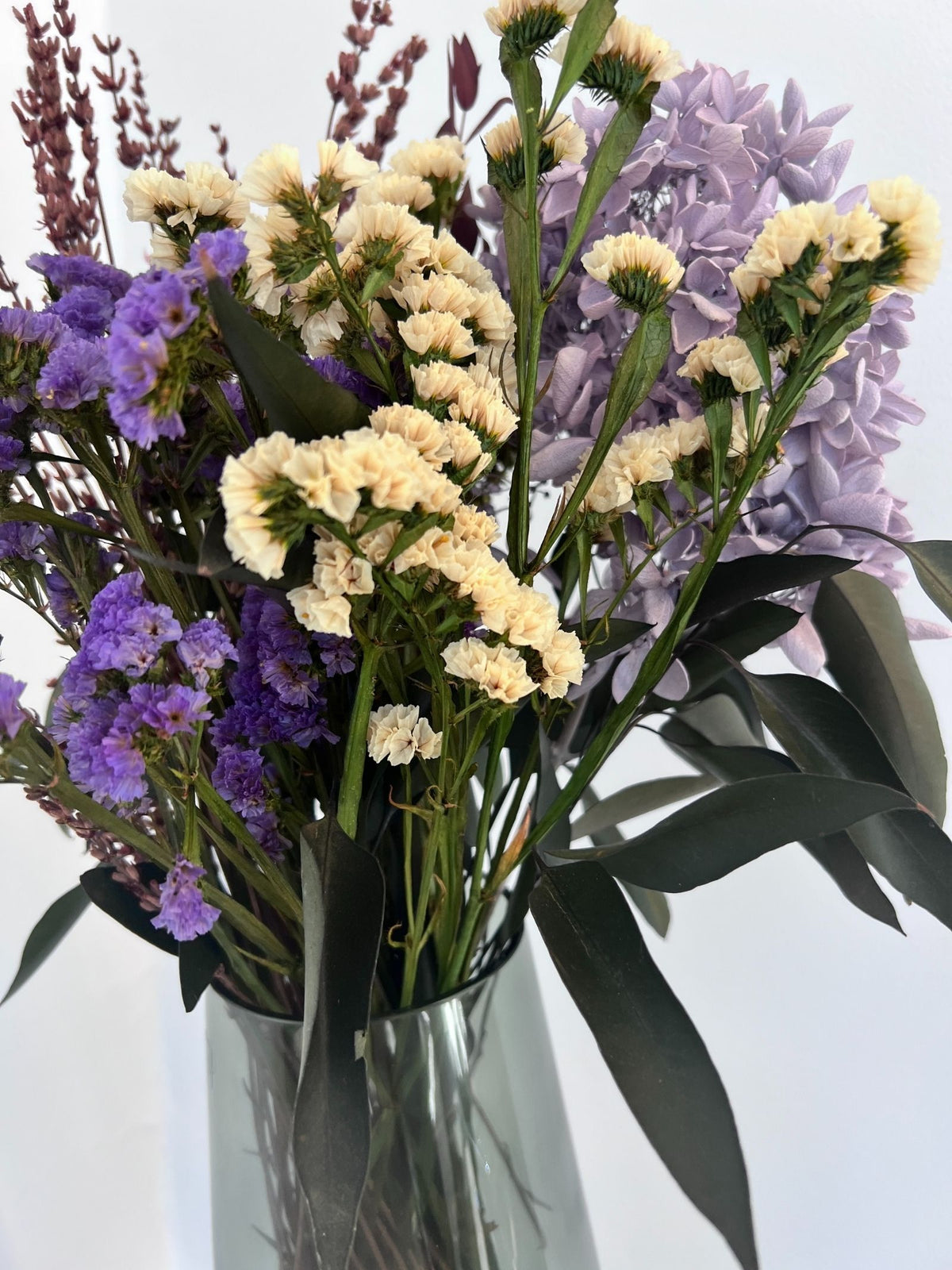 Sylvie – Lavender Preserved Wildflower Arrangement in Échasse Vase – Luxe