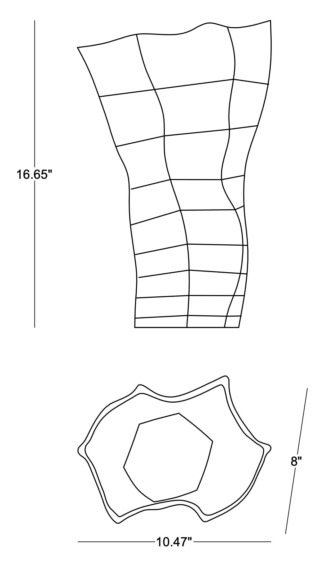 Technical drawing: Lucille Vase