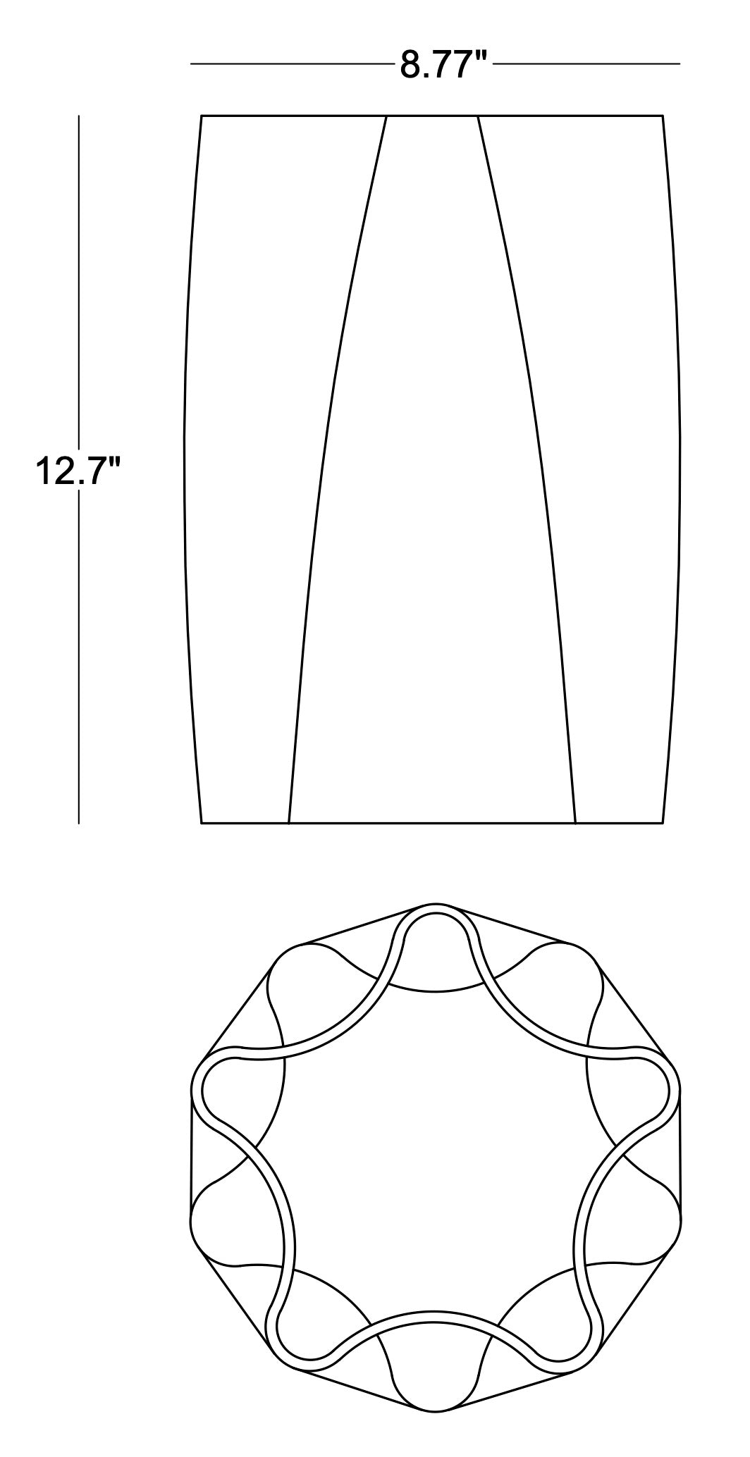 Technical drawing: Otis Vase
