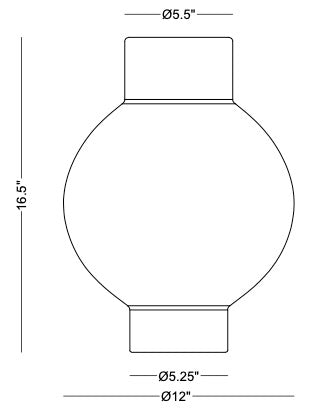 Technical drawing: Piper Large Vase