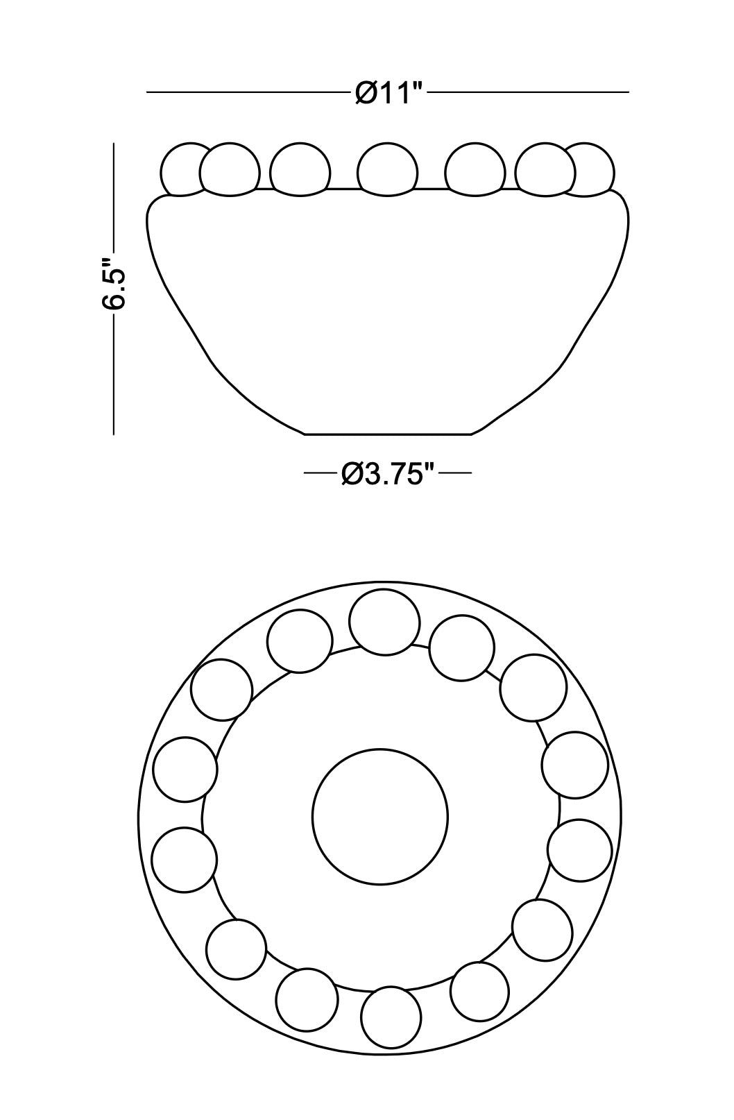 Technical drawing: Ruby Bowl
