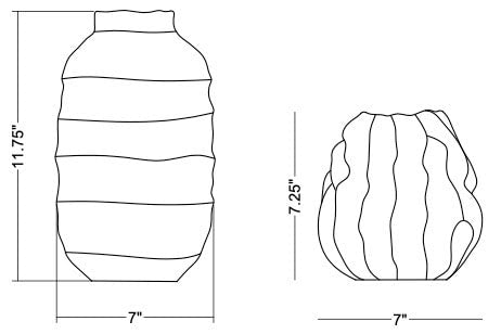 Technical drawing: Vienna Vase Set
