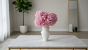 Modern flower decor featuring the Aurelle pink hydrangea arrangement in a SoHo NYC apartment.