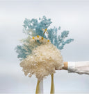Elsa – White & Blue Preserved and Dried Flower Bouquet – Classic