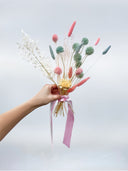 Christine – Petite Pink and Teal Dried and Preserved Flower Bouquet – Classic