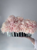 The Mirror Hydrangea – Large – Peachy Cashmere Preserved Hydrangea in Mirrored Vase – Luxe