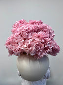 Isla – Cadillac Pink Large Petal Preserved Hydrangea Arrangement in Creamy White Glazed Earthenware Vase – Luxe