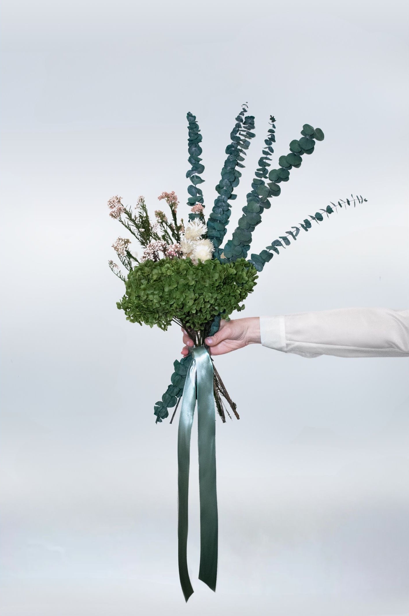 Willow β Forest Green & Pink Preserved Flower Bouquet β Classic