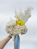 Summer – Sunny Yellow and Ivory White Preserved Flower Bouquet – Classic