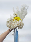 Summer – Sunny Yellow and Ivory White Preserved Flower Bouquet – Classic
