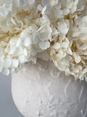 Ophelia – Cream White Preserved Hydrangea Arrangement in Large White Earthenware Vase – Luxe