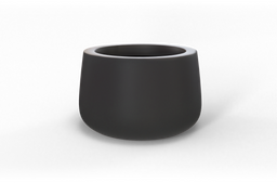 Short Hayden Tapered Round Planter in Matte Charcoal