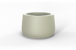 Short Hayden Tapered Round Planter in Satin Beige
