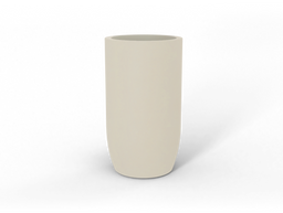 Lisbon Tall Round Tapered Planter in Satin Beige
