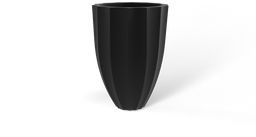 Alicante Fluted Round Planter in Matte Black