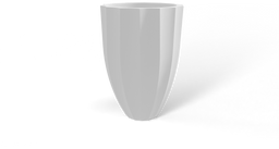 Alicante Fluted Round Planter in Matte Bright White