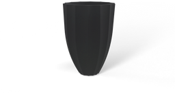 Alicante Fluted Round Planter in Matte Charcoal