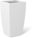 Toulan Modern Tall Tapered Square Planter in Matte Bright White
