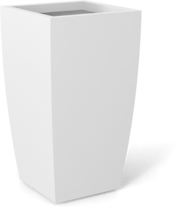 Toulan Modern Tall Tapered Square Planter in Matte Bright White