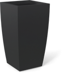 Toulan Modern Tall Tapered Square Planter in Matte Charcoal