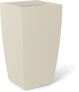 Toulan Modern Tall Tapered Square Planter in Satin Beige