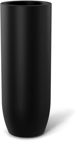 Saint Tropez Bullet Round Planter in Matte Black