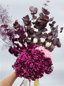 Scarlet – Burgundy & Cotton Candy Preserved Flower Bouquet – Classic