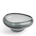 Antal Bowl in smoky gray glass, seen from above