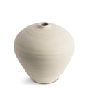 Carrie Vase in handmade off-white ceramic, seen from above