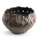 Cove Bowl in brown ceramic, seen from above