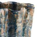 Close-up of the Demitra Vase’s blue and brown ceramic surface
