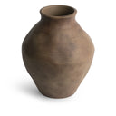 Donna Vase in handmade brown ceramic, seen from above
