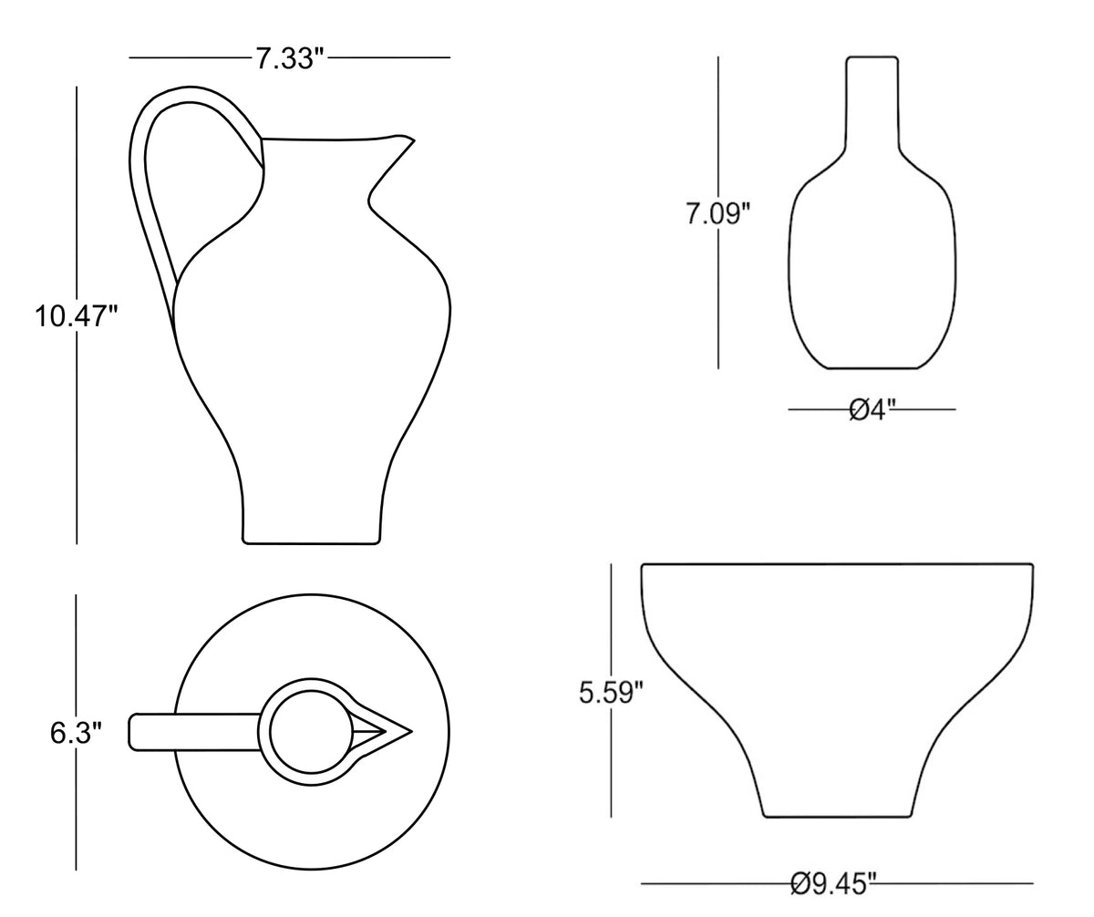Technical drawing: Edgar Vase Set