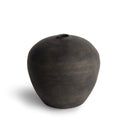 Elyse Vase in handmade black-brown ceramic, seen from above
