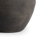 Close-up of the Elyse Vase’s black-brown ceramic surface