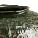 Close-up of the Evan Large Vase’s green ceramic surface