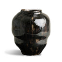 Fabian Large Vase in black and brown ceramic