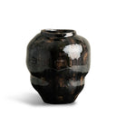 Fabian Small Vase in black and brown ceramic
