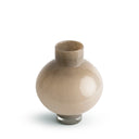 Felino Small Vase in beige glass, seen from above
