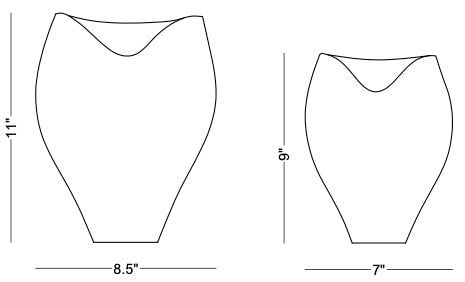 Technical drawing: Gage Small Vase Set