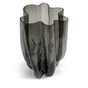 Hudson Vase in smoky gray glass, seen from above