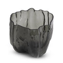 Hudson Small Vase in smoky gray glass, seen from above