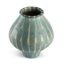 Jace Vase in blue-green and sand ceramic, seen from above