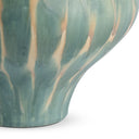 Close-up of the Jace Vase’s blue-green and sand ceramic surface