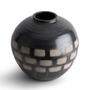 Jude Vase in handmade black-brown ceramic, seen from above