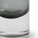 Close-up of the Kieran Vase Set’s smoky gray glass surface